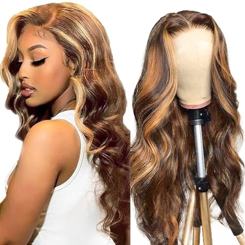 Hxxcoup Body Wave Human Hair Wig 5x5 Lace Front Echthaar Perücke Schwarz Perücke Damen Glueless Wear and Go P427 Highlight Blond Pre Plucked Hairline with Baby Hair for Woman No Smell 16 Zoll Hxxcoup Body Wave Human Hair Wig 5x5 Lace Front Echthaar Perücke Schwarz Perücke Damen Glueless Wear and Go P427 Highlight Blond Pre Plucked Hairline with Baby Hair for Woman No Smell 16 Zoll von Hxxcoup