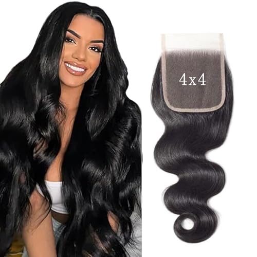 Hxxcoup Closure Human Hair 4X4 Lace Closure Body Wave Natural Black Color 150% Density Pre Plucked with Baby Hair for Women Blenched Knots with Minimal Smell Minimal Tangle 24 Zoll Hxxcoup Closure Human Hair 4X4 Lace Closure Body Wave Natural Black Color 150% Density Pre Plucked with Baby Hair for Women Blenched Knots with Minimal Smell Minimal Tangle 24 Zoll von Hxxcoup