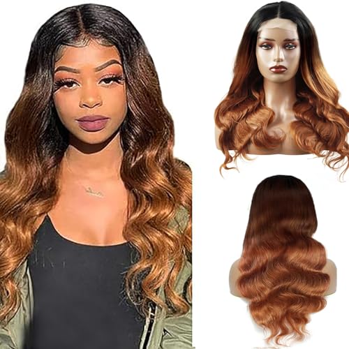 Hxxcoup Echthaar Perücke für Damen Perücken Braun Real Hair Wig 5x5Lace Front Wig Human Hair Wig Lace Wig Glueless 100% Brazilian Remy Hair Wig Lace Closure Wig with Baby Hair 22 Zoll von Hxxcoup