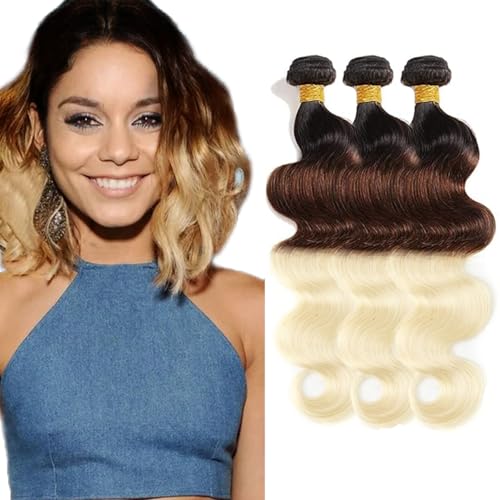 Hxxcoup Extensions Human Hair Bundles Ombre Colour Echthaar Tressen 3 Bundles Bone Body Wave Extensions 100% Brazilian Virgin Remy Hair Tressen Echthaar for Woman 24 26 28 Zoll von Hxxcoup