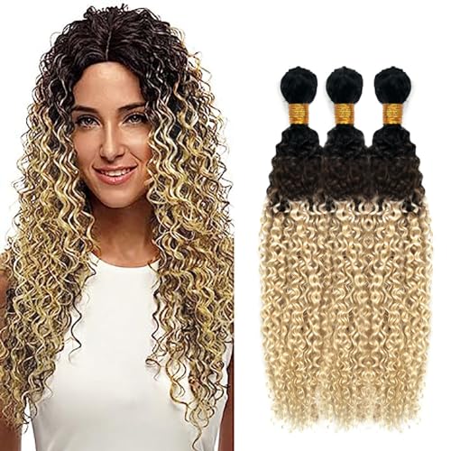 Hxxcoup Extensions Human Hair Bundles Ombre Colour Echthaar Tressen 3 Bundles Bone Water Wave Extensions 100% Brazilian Virgin Remy Hair Tressen Echthaar for Woman 24 26 28 Zoll von Hxxcoup