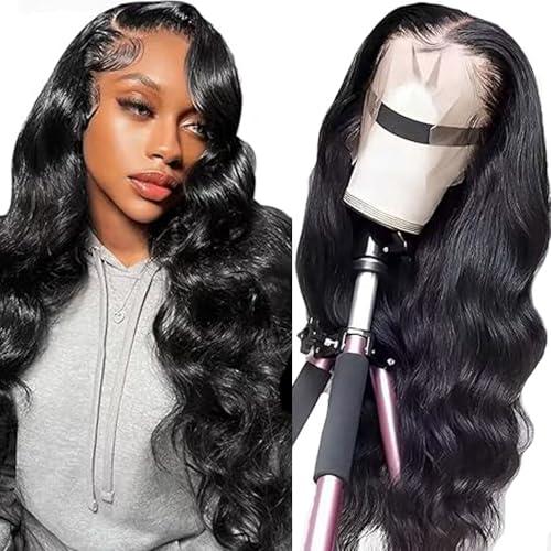 Hxxcoup Human Hair Wig Body Wave Natural Black 13x4 Lace Front Echthaar Perücke Schwarz Perücke Damen Glueless Wear and Go Blenched Knots with Baby Hair for Woman No Smell 14 Zoll Hxxcoup Human Hair Wig Body Wave Natural Black 13x4 Lace Front Echthaar Perücke Schwarz Perücke Damen Glueless Wear and Go Blenched Knots with Baby Hair for Woman No Smell 14 Zoll von Hxxcoup