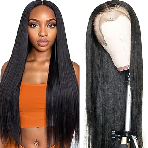 Hxxcoup Human Hair Wig Straight Natural Black 13x4 Lace Front Echthaar Perücke Schwarz Perücke Damen Glueless Wear and Go Blenched Knots with Baby Hair for Woman No Smell 32 Zoll Hxxcoup Human Hair Wig Straight Natural Black 13x4 Lace Front Echthaar Perücke Schwarz Perücke Damen Glueless Wear and Go Blenched Knots with Baby Hair for Woman No Smell 32 Zoll von Hxxcoup