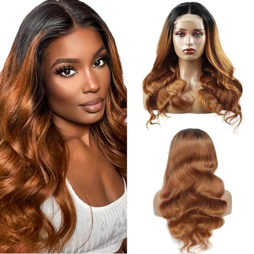 Hxxcoup Lace Perücke Echthaar Perücke für Damen 4x1 Lace Frontal Perücken Human Hair Wig Body Wave Wig 30 Inch Wig Perücken Lange Braun Haare Perücken Pre Plucked Glueless Wig 30 Zoll von Hxxcoup