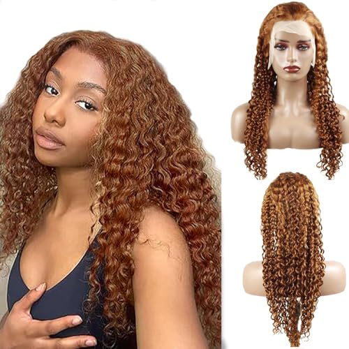 Hxxcoup Lace Wig Human Hair Perücke Echthaar Perücke für Damen 13x1 Lace Frontal Perücken Human Hair Wig Water Wave 26 Inch Wig Perücken Lace Front Perücke Pre Plucked Glueless Wig 26 Zoll von Hxxcoup