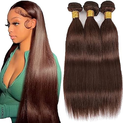 Hxxcoup Menschliches Haar Brasilianisches Echthaar Tressen Human Hair Bundles Straight Extensions Echthaar Extensions für Schwarze Frauen 100% Brazilian Virgin Hair Bundles 22 24 26 von Hxxcoup