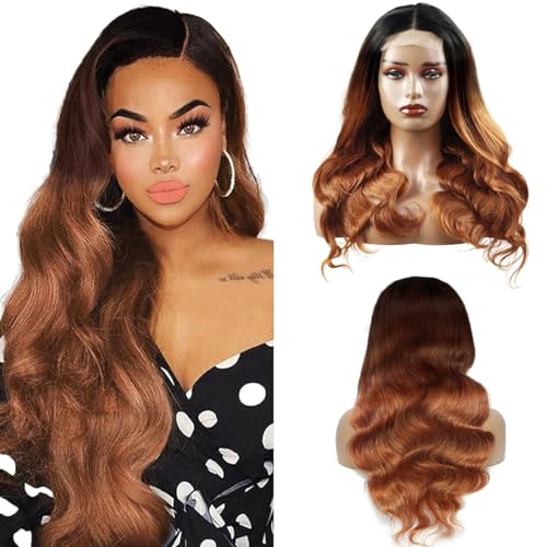 Hxxcoup Perücke Damen Echthaar Perücke Braun 5x5 Lace Wig Human Hair Wig Body Wave Braun Haare Perücken für Unprocessed Brasilianisches Remy Hair Transparent Swiss Lace 20 Zoll von Hxxcoup