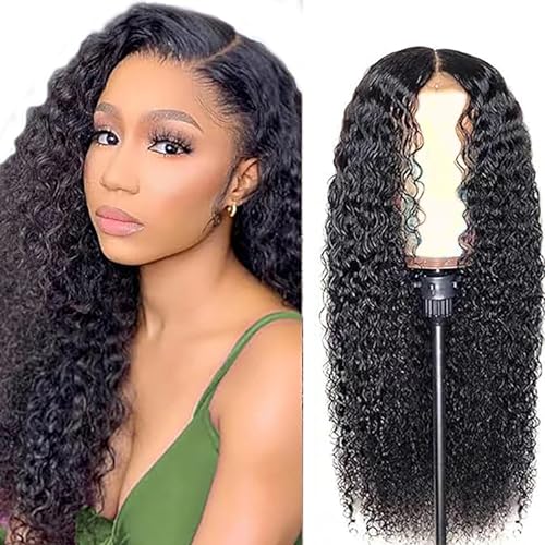 Hxxcoup Perücke Damen Echthaar Perücke Schwarz 5x5 Lace Wig Human Hair Wig Water Wave Schwarz Haare Perücken für Unprocessed Brasilianisches Remy Hair Transparent Swiss Lace 20 Zoll von Hxxcoup