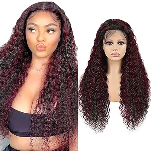 Hxxcoup Wig Human Hair Wig Highlight Ombre Perücke Damen Echthaar 13x4 Lace Front Wig Deep Wave Human Hair Wig Burgudy 100 Unprocessed Brasilianisches Remy Hair Piano Color 18 Zoll Hxxcoup Wig Human Hair Wig Highlight Ombre Perücke Damen Echthaar 13x4 Lace Front Wig Deep Wave Human Hair Wig Burgudy 100 Unprocessed Brasilianisches Remy Hair Piano Color 18 Zoll von Hxxcoup