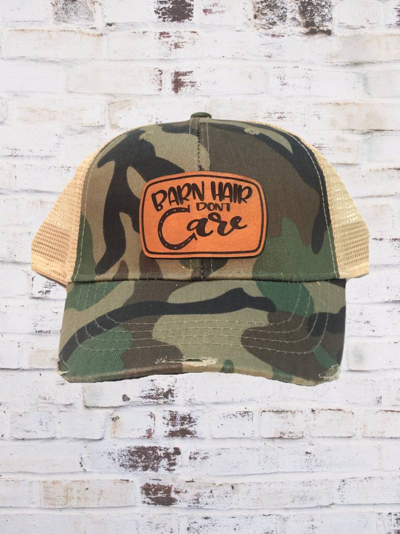 Scheune Haar, Kümmern Sich Nicht Camo Strukturiert Adams Mesh Zurück Hut von HyHorseDesigns