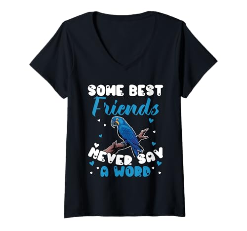 Damen Hyazinth Ara Besitzer Birdkeeper Friends Hyazinthe Ara T-Shirt mit V-Ausschnitt Damen Hyazinth Ara Besitzer Birdkeeper Friends Hyazinthe Ara T-Shirt mit V-Ausschnitt von Hyacint Macaw Design For Birdkeeper & Parrot Owner