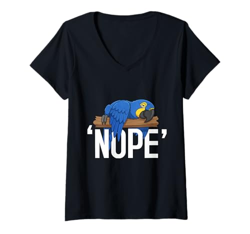 Damen Hyazinthen-Ara-Besitzer Papageien-Vogelhütter Hyazinthen-Ara T-Shirt mit V-Ausschnitt Damen Hyazinthen-Ara-Besitzer Papageien-Vogelhütter Hyazinthen-Ara T-Shirt mit V-Ausschnitt von Hyacint Macaw Design For Birdkeeper & Parrot Owner