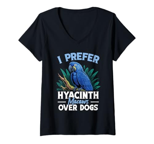 Damen Hyazinthen-Ara-Liebhaber Vogelhaltung I Prefer Hyazinthe Ara T-Shirt mit V-Ausschnitt Damen Hyazinthen-Ara-Liebhaber Vogelhaltung I Prefer Hyazinthe Ara T-Shirt mit V-Ausschnitt von Hyacint Macaw Design For Birdkeeper & Parrot Owner