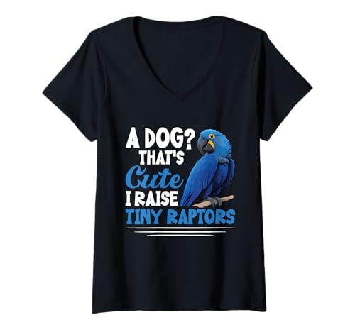 Damen Papageienbesitzer Vogelhalter Vogelliebhaber süßer Hyazinthen-Ara T-Shirt mit V-Ausschnitt Damen Papageienbesitzer Vogelhalter Vogelliebhaber süßer Hyazinthen-Ara T-Shirt mit V-Ausschnitt von Hyacint Macaw Design For Birdkeeper & Parrot Owner