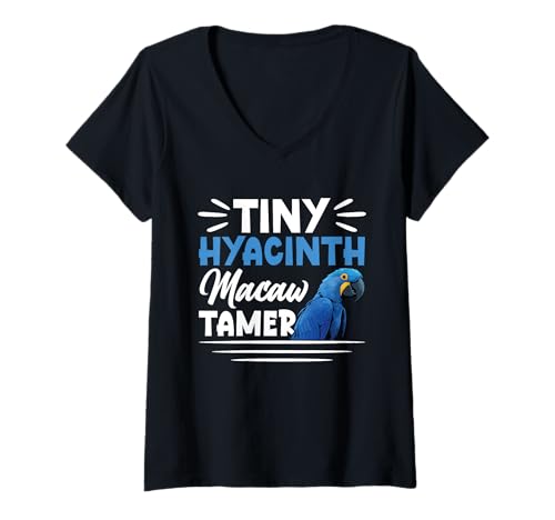 Damen Papageienliebhaber Papageienliebhaber Tamer Hyazinthe Ara T-Shirt mit V-Ausschnitt Damen Papageienliebhaber Papageienliebhaber Tamer Hyazinthe Ara T-Shirt mit V-Ausschnitt von Hyacint Macaw Design For Birdkeeper & Parrot Owner