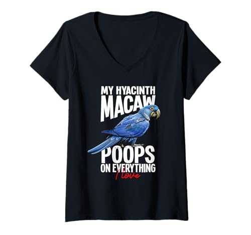 Damen Vogelhalter Vogelbesitzer Papageienbesitzer I Love Hyazinthe Ara T-Shirt mit V-Ausschnitt Damen Vogelhalter Vogelbesitzer Papageienbesitzer I Love Hyazinthe Ara T-Shirt mit V-Ausschnitt von Hyacint Macaw Design For Birdkeeper & Parrot Owner