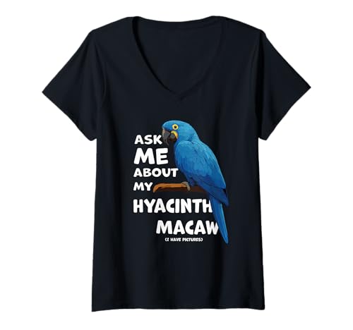 Damen Hyazinthen-Ara-Besitzer Birdkeeper Ask Me Hyazinthen-Ara T-Shirt mit V-Ausschnitt Damen Hyazinthen-Ara-Besitzer Birdkeeper Ask Me Hyazinthen-Ara T-Shirt mit V-Ausschnitt von Hyacinth Macaw Outfit For Hyacinth Macaws Owners