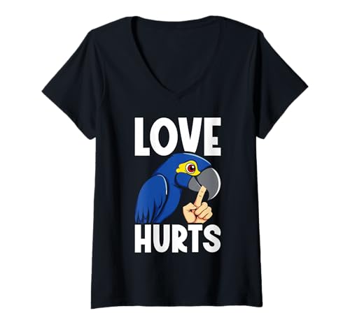 Damen Papageien-Vogelhaltung Papageienliebhaber Vogelhalter Hyazinthe Ara T-Shirt mit V-Ausschnitt Damen Papageien-Vogelhaltung Papageienliebhaber Vogelhalter Hyazinthe Ara T-Shirt mit V-Ausschnitt von Hyacinth Macaw Outfit For Hyacinth Macaws Owners