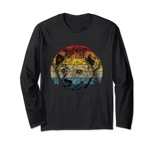 Hyäne Geschenk Mädchen Jungs Hyänen Vintage Retro Langarmshirt von Hyäne Tshirt Kinder Damen Herren Tüpfelhyäne