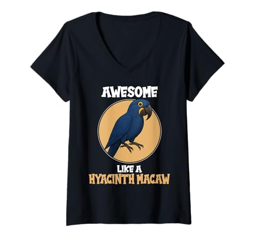 Damen Hyazintharas Hyazinthara T-Shirt mit V-Ausschnitt Damen Hyazintharas Hyazinthara T-Shirt mit V-Ausschnitt von Hyazintharas Hyazinthara Tier Shop