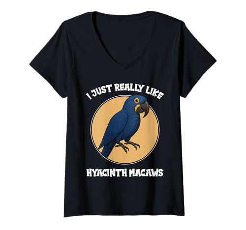 Damen Hyazintharas Hyazinthara T-Shirt mit V-Ausschnitt Damen Hyazintharas Hyazinthara T-Shirt mit V-Ausschnitt von Hyazintharas Hyazinthara Tier Shop