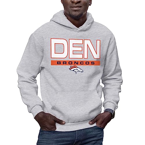 Hybrid Sports NFL - Denver Broncos - City Block - Herren und Damen Pullover Hoodie Fleece Sweatshirt - Größe L von Hybrid Sports