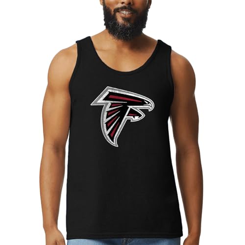 Hybrid Sports NFL - Distressed Team Logo - Offiziell lizenziertes Herren Fußball Fan Tank Top, Schwarz, L von Hybrid Sports