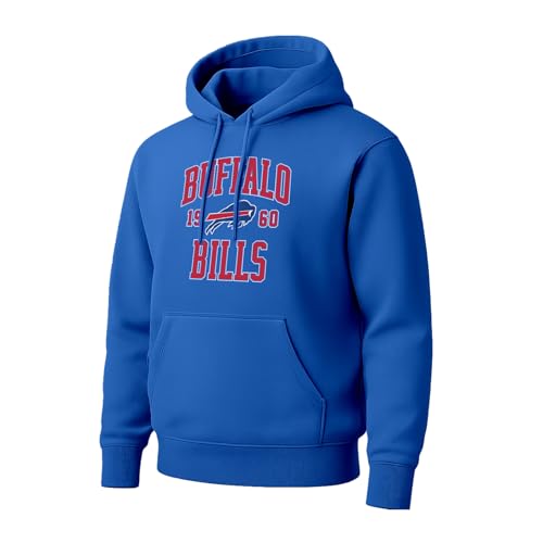Hybrid Sports NFL Established – Offiziell lizenzierter Fleece-Hoodie für Erwachsene, Königsblau, Large von Hybrid Sports