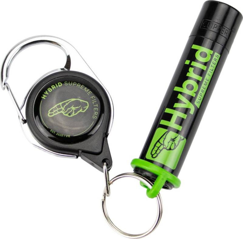 Hybrid Supreme Filters Schlüsselanhänger Set Hybrid Feuerzeughalter Feuerzeuge inkl. Clipper Feuerzeug, Schlüsselanhänger für dein Clipper Feuerzeug inkl. 1x Clipper von Hybrid Supreme Filters