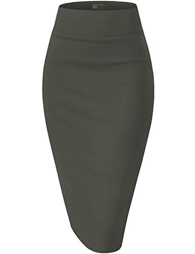 Hybrid & Company Bleistiftrock für Damen, hochwertig, Nylon, Ponte, Stretch, hohe Taille, unterhalb des Knies, 1073t-gunmetal, Klein Hybrid & Company Bleistiftrock für Damen, hochwertig, Nylon, Ponte, Stretch, hohe Taille, unterhalb des Knies, 1073t-gunmetal, Klein von Hybrid & Company