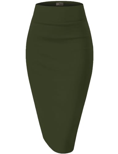 Hybrid & Company Damen Premium Nylon Ponte Stretch Hohe Taille Bleistift Anzug Rock Unterhalb des Knies, Mittel Hybrid & Company Damen Premium Nylon Ponte Stretch Hohe Taille Bleistift Anzug Rock Unterhalb des Knies, Mittel von Hybrid & Company