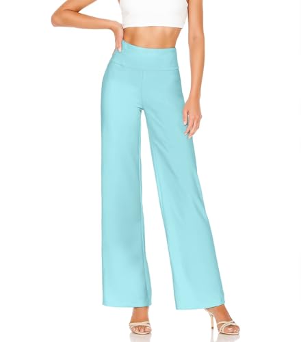 Hybrid & Company Damen Hose mit weitem Bein, besonders bequem, Ponte-Stoff, Aqua, X-Groß von Hybrid & Company