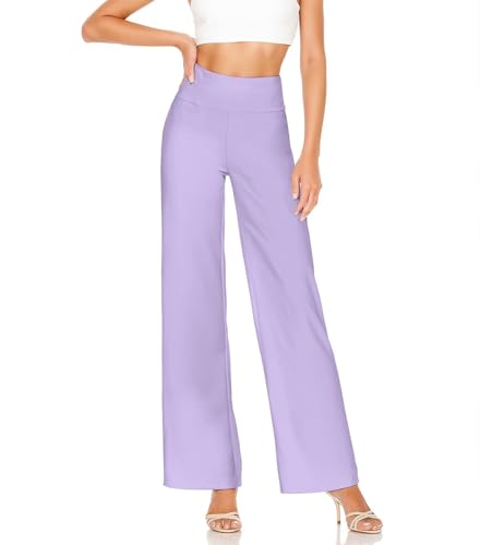 Hybrid & Company Damen Hose mit weitem Bein, besonders bequem, Ponte-Stoff, Flieder, Groß von Hybrid & Company