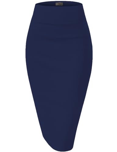 Hybrid & Company Damen Premium Nylon Ponte Stretch Hohe Taille Bleistift Anzug Rock Unterhalb des Knies, Klein Hybrid & Company Damen Premium Nylon Ponte Stretch Hohe Taille Bleistift Anzug Rock Unterhalb des Knies, Klein von Hybrid & Company
