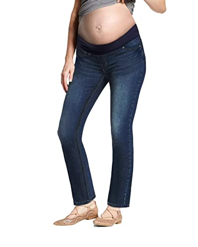 Hybrid & Company Damen Super bequemen Stretch Mutterschaft Bootcut Jeans 3 X Dunkle Wash3 von Hybrid & Company