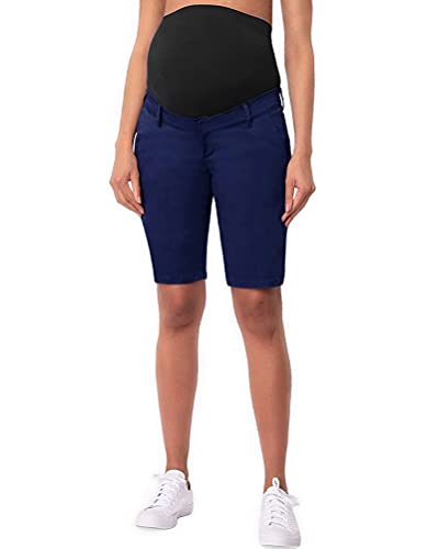 Hybrid & Company Damen Umstands-Denim-Shorts über dem Bauch, Bequeme Skinny-Bermuda-Jeans, Bermuda-Navy, 3X Hybrid & Company Damen Umstands-Denim-Shorts über dem Bauch, Bequeme Skinny-Bermuda-Jeans, Bermuda-Navy, 3X von Hybrid & Company