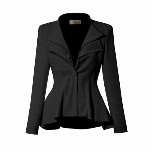 Hybrid & Company Damen doppelte Kerbe Revers Büro Blazer 2 X Holzkohle-elegant & Premium-Gewicht Hybrid & Company Damen doppelte Kerbe Revers Büro Blazer 2 X Holzkohle-elegant & Premium-Gewicht von Hybrid & Company