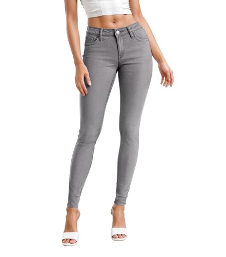 Hybrid & Company Womens Super Comfy Stretch Denim 5 Pocket Jean P22882SKX Grey 16L von Hybrid & Company