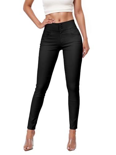 Hybrid & Company Womens Super Stretch Comfy Skinny Pants P44870SK Black M Long von Hybrid & Company