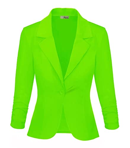 Women's Casual Work Office Blazer Jacket JK1131 NEON Lime XL von Hybrid & Company