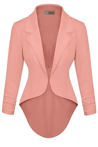Womens Casual Work High Low Blazer Jacket JK45590 1073T Light Coral XL von Hybrid & Company