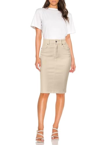 Womens Super Comfy Stretch Denim Skirt SK44876 Stone 12 Womens Super Comfy Stretch Denim Skirt SK44876 Stone 12 von Hybrid & Company