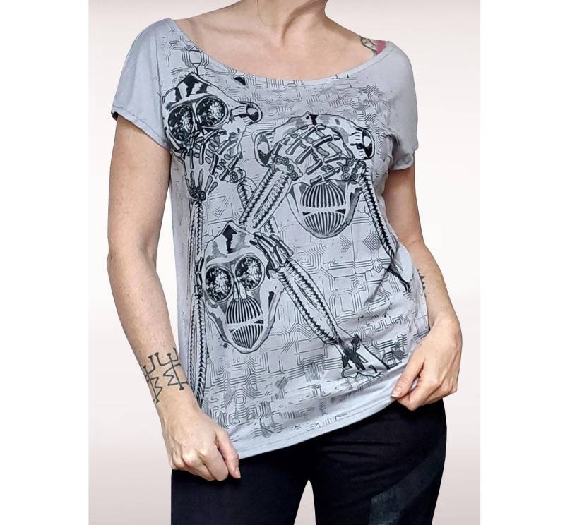 Cybermonkey Damen Shirt Schwarz Punkrock Glamrock Heavy Metal Extravagant Rebell Alternative Streetwear Cybermonkey Damen Shirt Schwarz Punkrock Glamrock Heavy Metal Extravagant Rebell Alternative Streetwear von HybridPunkBerlin