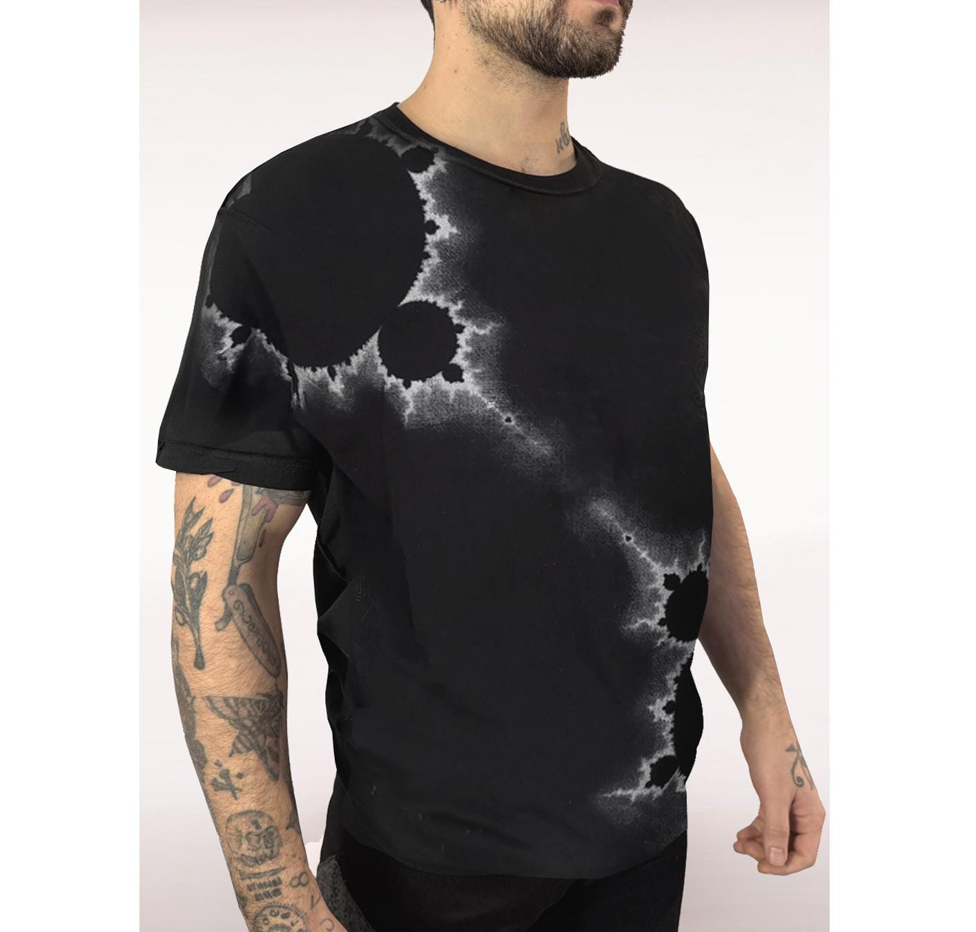 Fraktale Shirt T-Shirt Herren Männershirt Schwarz Gothic Nerd Geek Fractals Geschenk Für Männer Oversize Große Größen Übergröße Weirdo Cool von HybridPunkBerlin