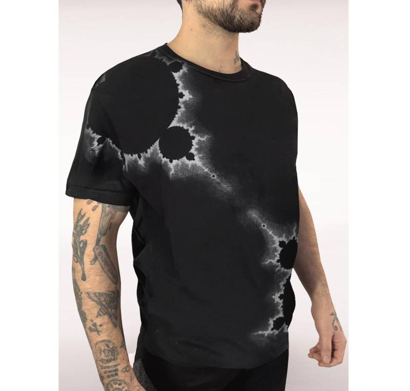 Fraktale Shirt T-Shirt Herren Männershirt Schwarz Gothic Nerd Geek Fractals Geschenk Für Männer Oversize Große Größen Übergröße Weirdo Cool von HybridPunkBerlin