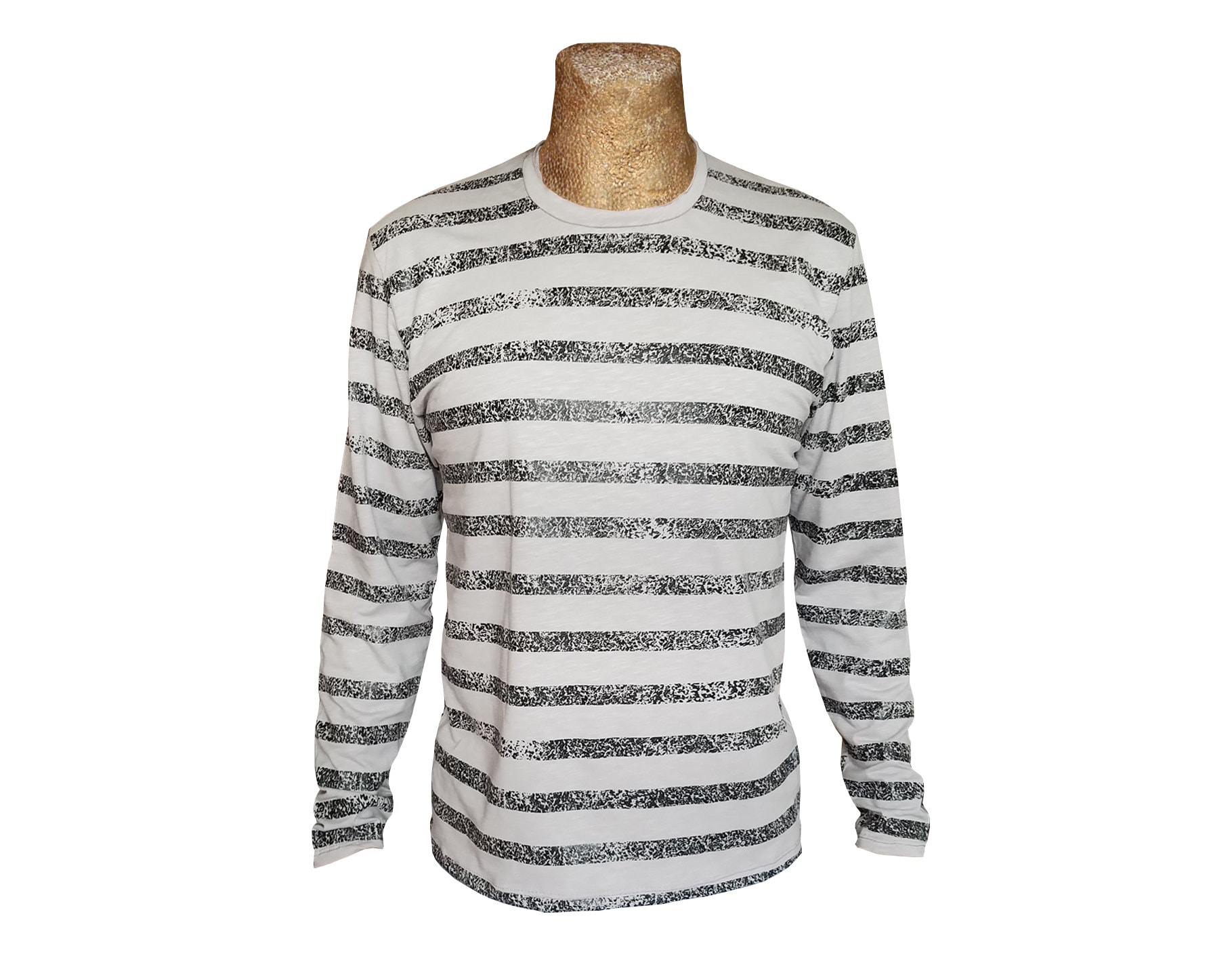 Gestreiftes Longsleeve Für Herren Grau Schwarz Männerhemd Herrenkleidung Gestreift Streifenshirt Streifen Männer Punkig Casual von HybridPunkBerlin