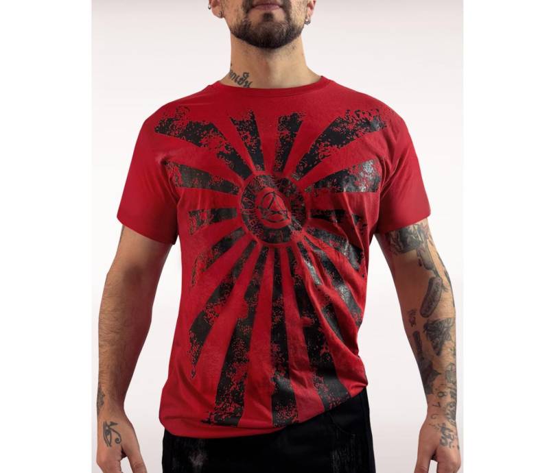 Hpb Logo Shirt Men Rot Schwarz Silber T-Shirt Men Herren Punk Cyberpunk Designershirt Berlin Hybridpunk Tshirt Black Red von HybridPunkBerlin