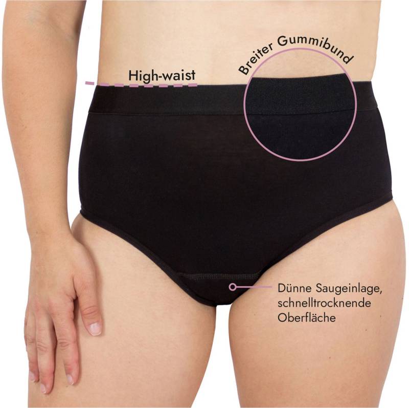 Hydas Inkontinenzslip mit integrierter dünner, 5-Lagen-Technologie Saugeinlage, High-Waist Schutz bei Blasenschwäche, während der Periode oder im Wochenbett von Hydas