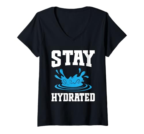 Damen H20 Dealer Water Manager Hydrated Lass Uns bleiben Waterboy T-Shirt mit V-Ausschnitt Damen H20 Dealer Water Manager Hydrated Lass Uns bleiben Waterboy T-Shirt mit V-Ausschnitt von Hydration Specialist Outfit For & Water Manager