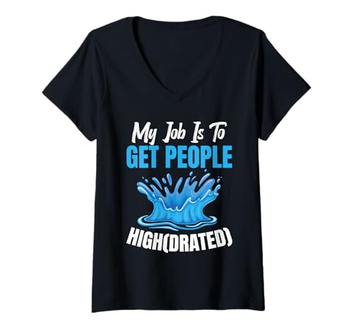 Damen Hydratisierter Wassermanager Mein Job Hydratationsspezialist T-Shirt mit V-Ausschnitt Damen Hydratisierter Wassermanager Mein Job Hydratationsspezialist T-Shirt mit V-Ausschnitt von Hydration Specialist Outfit For & Water Manager